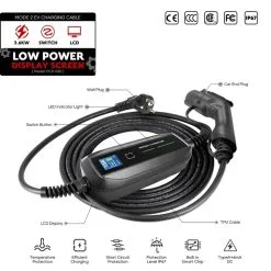 Besen FlexCharge Home Ladekabel Mode 2 - Type 2 Til SCHUKO - 3,7 KW 16 A 1-fas DC-RCM  5 Meter -Hus, Hage & Fritid Salg w1177h1200