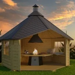 Arnøy Gapahuk 9m² med Grill Og Benker 22532