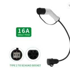 Overgang Fra Type 2 Til Schuko Hunn - Bruk Til Strøm Fra Ladestasjon -Hus, Hage & Fritid Salg w1200h1023 1