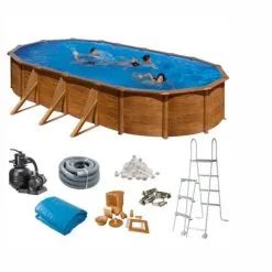 Swim & Fun Basic Basseng Oval 610 X 375 X 120 Cm Brun