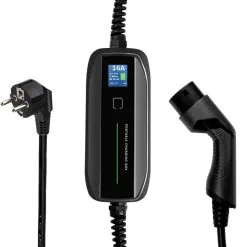 Besen FlexCharge Home Ladekabel Mode 2 - Type 2 Til SCHUKO - 3,7 KW 16 A 1-fas DC-RCM  5 Meter