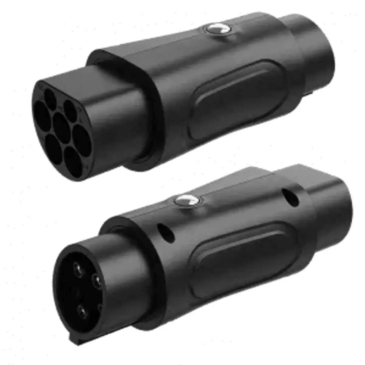 Besen Type 2 Til Type 1 Adapter Med Start & Stopp Knapp 3 Besen Type 2 Til Type 1 Adapter Med Start & Stopp Knapp