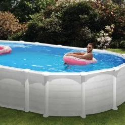 Swim & Fun Basic 132 Svømmebasseng Oval 610 X 375 X 132 Cm Hvit -Hus, Hage & Fritid Salg w1200h800 131