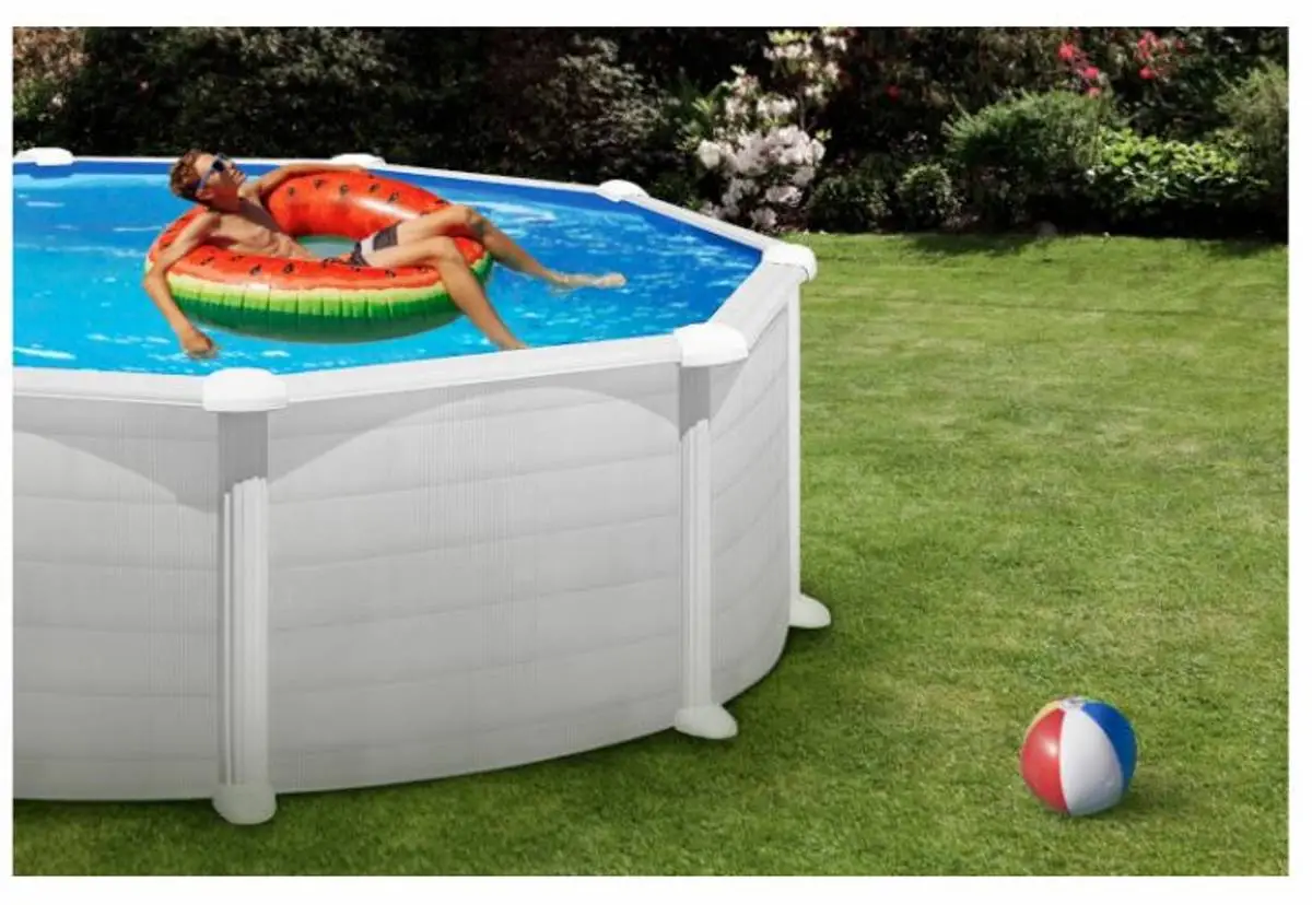 Swim & Fun Basic Basseng Rundt Ø350 X 132 Cm Hvit 4 Swim & Fun Basic Basseng Rundt Ø350 X 132 Cm Hvit - Bilde 2