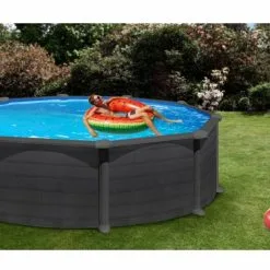 Swim & Fun Basic Basseng Rundt Ø550 X 132 Cm Svart Grafitt -Hus, Hage & Fritid Salg w1200h854