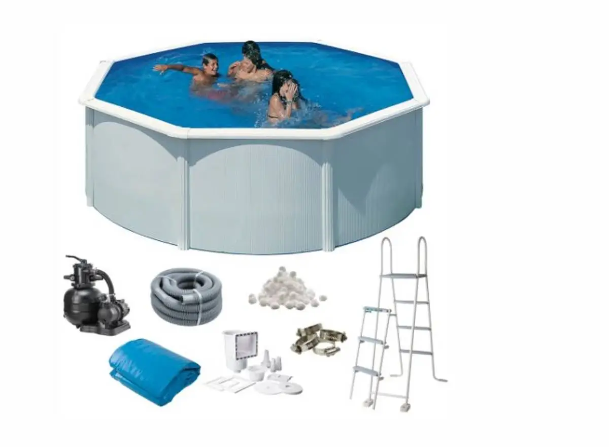 Swim & Fun Basic Basseng Rundt Ø350 X 132 Cm Hvit 3 Swim & Fun Basic Basseng Rundt Ø350 X 132 Cm Hvit