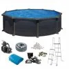 Swim & Fun basic Basseng Rundt Ø460 X 132 Cm Svart Grafit -Hus, Hage & Fritid Salg w1200h932 2