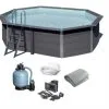 Swim & Fun kompositt Basseng Oval Kullgrått 524 X 386 X 12 -Hus, Hage & Fritid Salg w1200h935