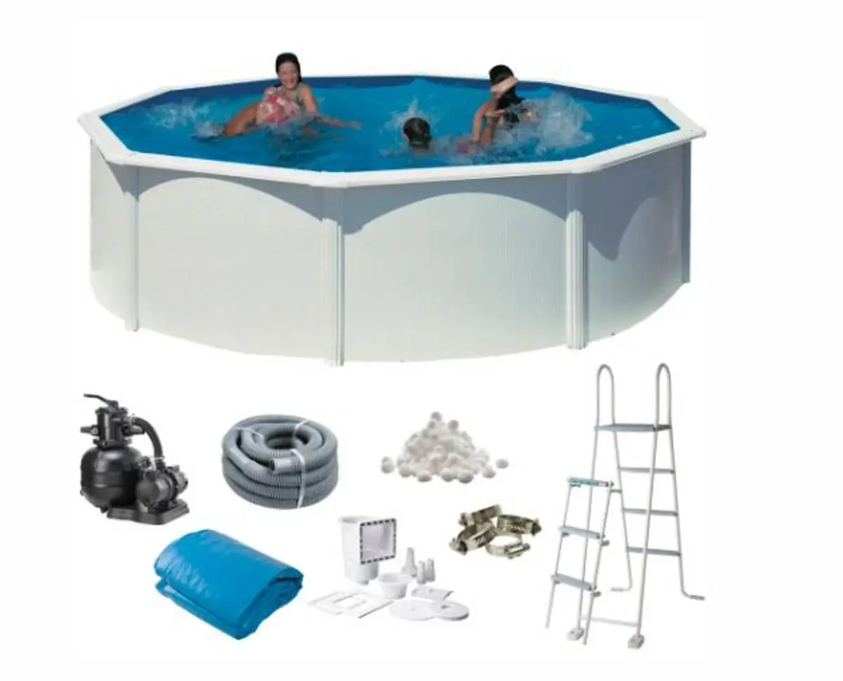 Swim & Fun Basic Basseng Rundt Ø460 X 132 Cm Hvit 3 Swim & Fun Basic Basseng Rundt Ø460 X 132 Cm Hvit