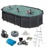 Swim & Fun Basic Basseng Oval 610 X 375 X 132 Cm Svart grafitt -Hus, Hage & Fritid Salg w1200h985 1