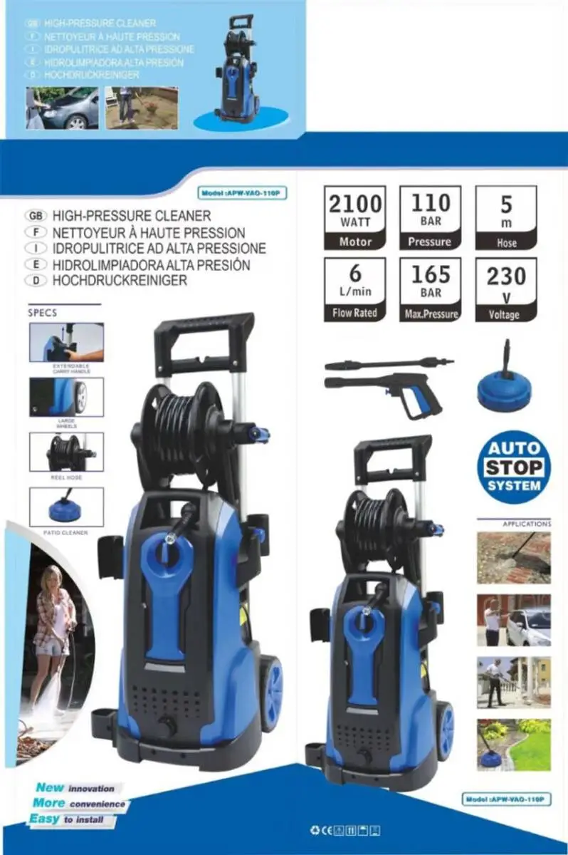 Power Mate Høytrykksvasker 165 Bar Med Terrassevasker 4 Power Mate Høytrykksvasker 165 Bar Med Terrassevasker - Bilde 2